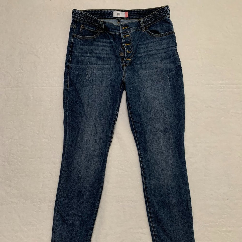Cabi Women's Button Fly Skinny Blue Jeans - Size 14 - Style# 5694
